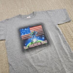 Vintage Buzz Lightyear Shirt Youth Medium 8-10 90s Y2K Disney Gray